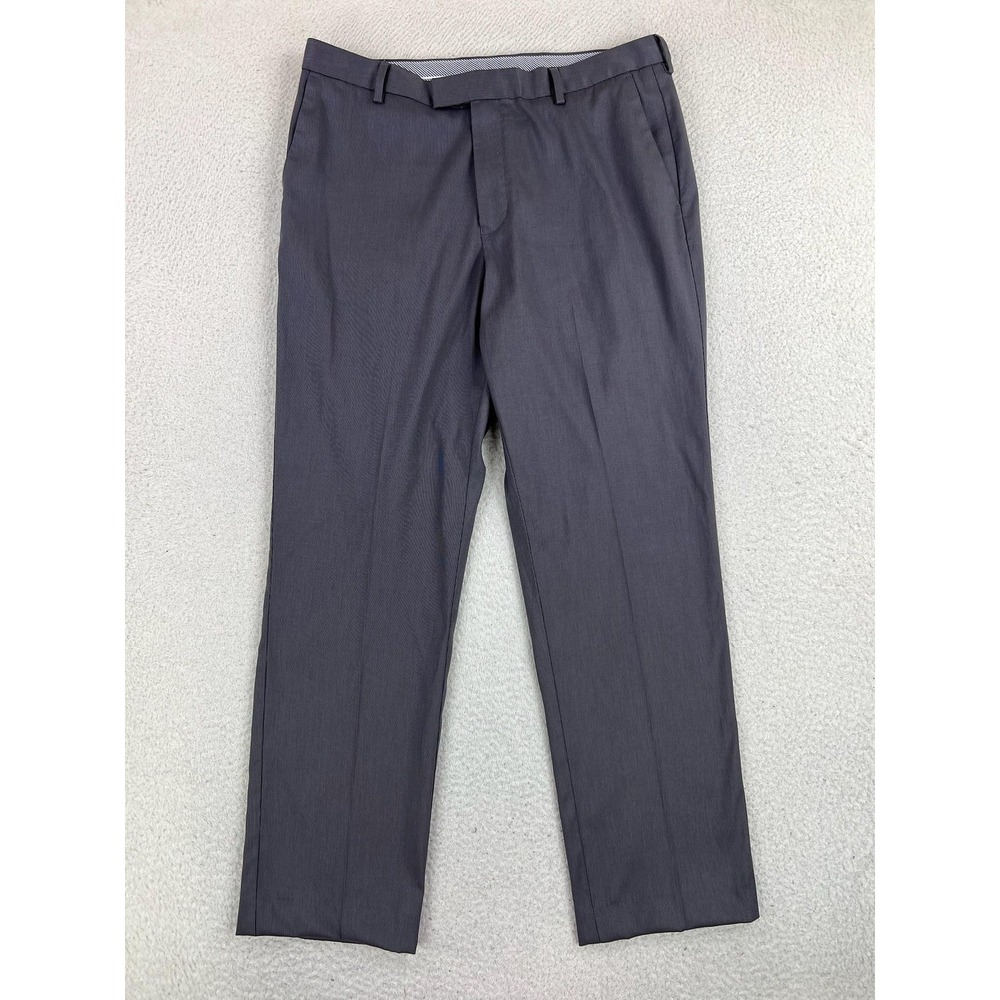 Charles Tyrwhitt Dress Pants Mens 34x32 Gray Check Classic Fit Non-Iron Stretch